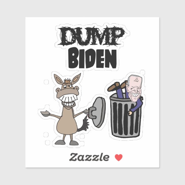 Funny Dump Biden Politischer Cartoon Aufkleber (Blatt)