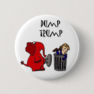 Funny Dump Trump Politischer Cartoon Art Button