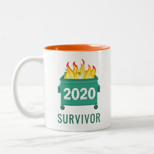 Funny Dumpster Fire 2020 personalisiert Zweifarbige Tasse