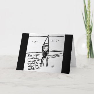 Funny Dunce Witch Hat Verwirrung Halloween Gruß Karte