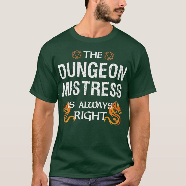 Funny Dungeon Mistress Dragons Dice Gaming Geschen T-Shirt (Vorderseite)
