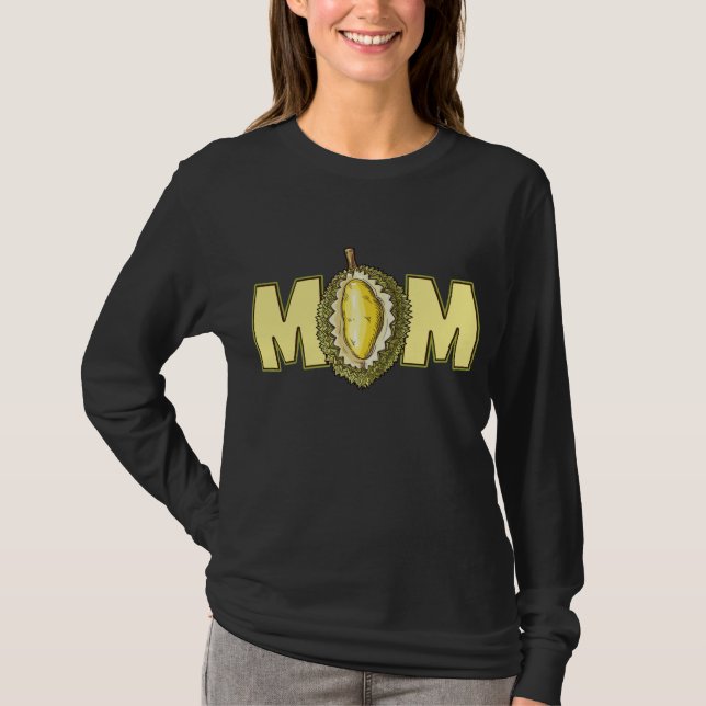 Funny Durian Mama Frucht, Niedlich Durian Frucht T-Shirt (Vorderseite)