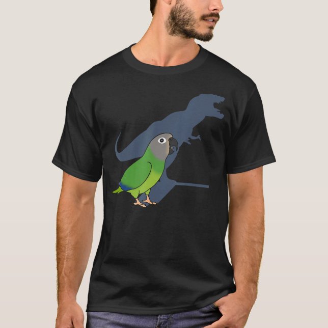 Funny Dusky kopierte Conure T-rex, Dinosaur Parrot T-Shirt (Vorderseite)