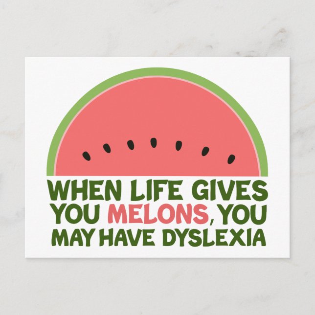 Funny Dyslexia Postkarte (Vorderseite)
