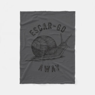 Funny E Go Away Snail Vintage French Pun Introvert Fleecedecke