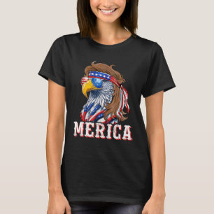 Funny Eagle Mullet 4. Juli US-amerikanische Flagge T-Shirt