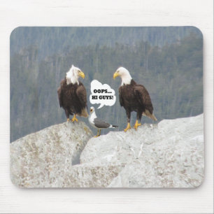 Funny Eagles and Seagull Mousepad