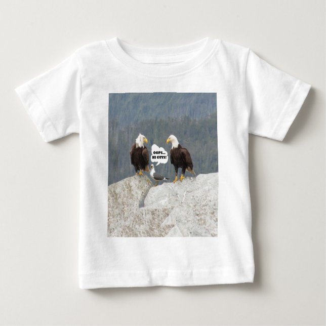 Funny Eagles und Seagull Baby T-shirt (Vorderseite)