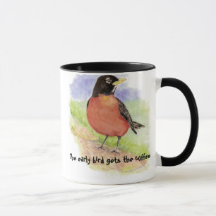 Funny, Early Bird bekommt den Kaffee Robin Tasse