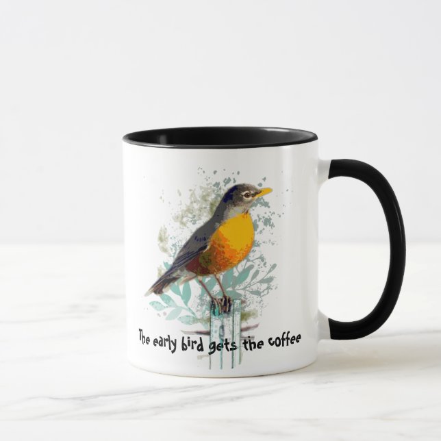 Funny, Early Bird bekommt die Coffee Robin Tasse (Rechts)