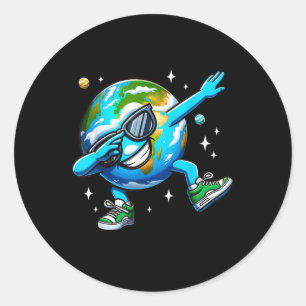 Funny Earth Dab - Earth Day 2024 Kids Boys Dabbing Runder Aufkleber