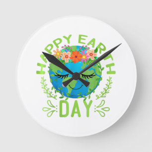 Funny Earth Day Zitat Earth Cool Happy Earth Day Runde Wanduhr