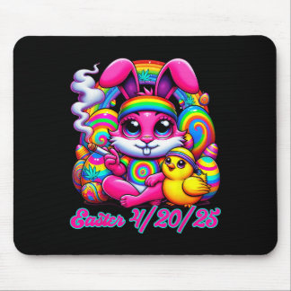 Funny Easter Bunny Chick Smoking  Mousepad