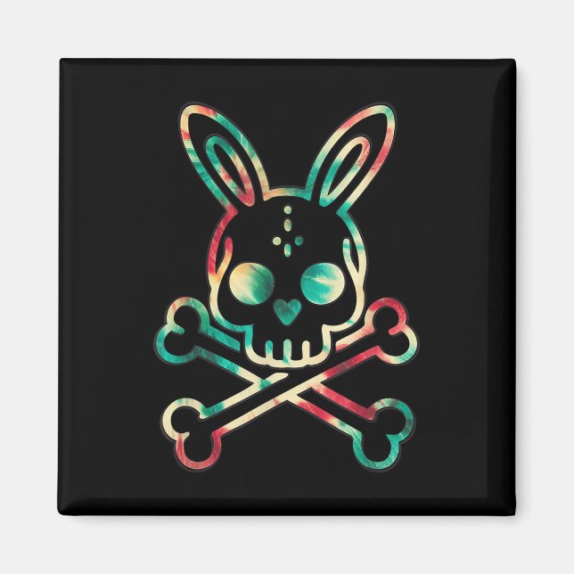 Funny Easter Bunny Retro Gefärbte Krawatte Bunny S Magnet (Vorne)