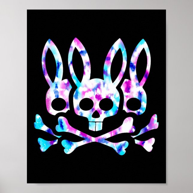 Funny Easter Bunny Retro Gefärbte Krawatte Bunny S Poster (Vorne)
