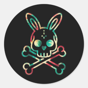 Funny Easter Bunny Retro Gefärbte Krawatte Bunny S Runder Aufkleber
