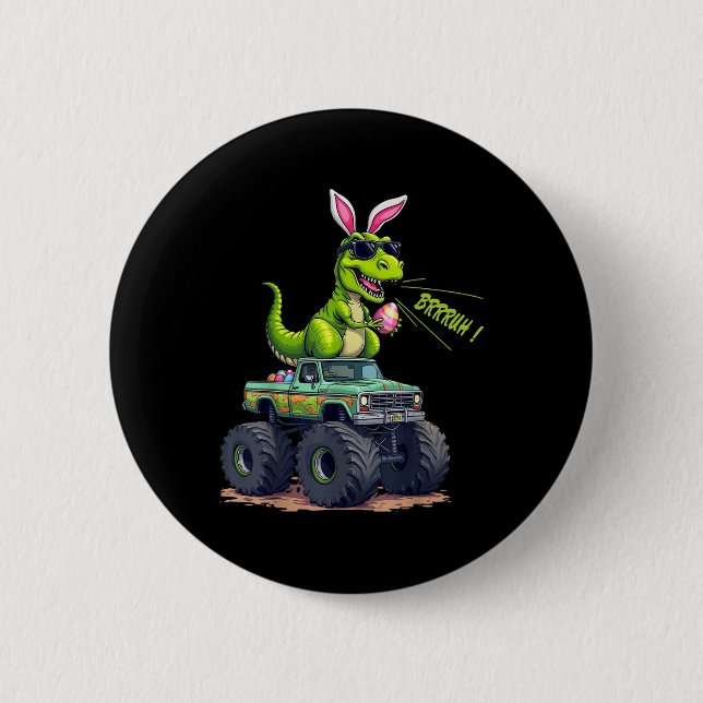 Funny Easter Dinosaur Bruh - T-rex Ostereier Hunt Button (Vorderseite)