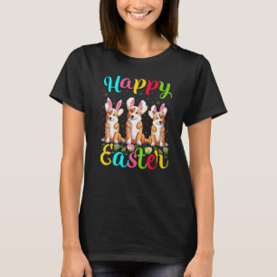 Funny Easter Egg Bunny Welsh Corgi Dog Happy Easte T-Shirt