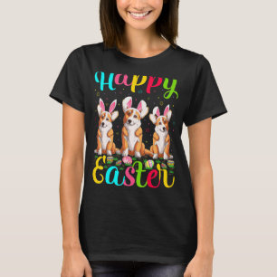 Funny Easter Egg Bunny Welsh Corgi Dog Happy Easte T-Shirt
