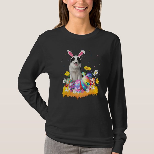 Funny Easter Egg Collie Dog Ostersonntag T-Shirt (Vorderseite)