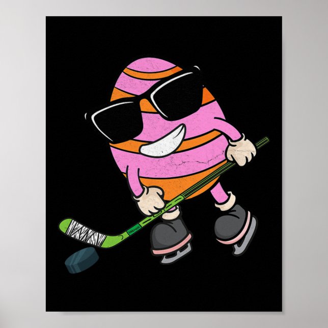Funny Easter Egg Eishockey Sport Lover Bo Poster (Vorne)