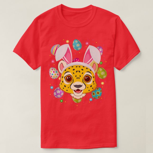 Funny Easter Egg Lover Bunny Ear Gepard Ost T-Shirt (Design vorne)
