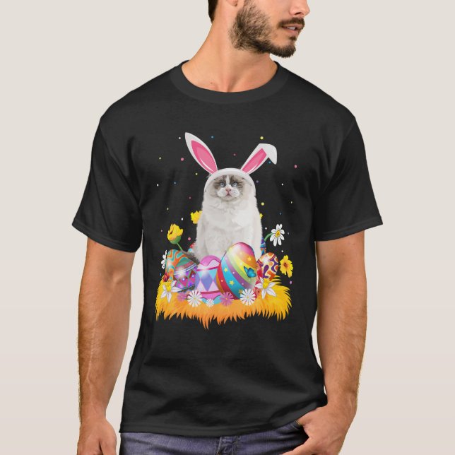 Funny Easter Egg Lover Niedlich Ragdoll Katze Oste T-Shirt (Vorderseite)