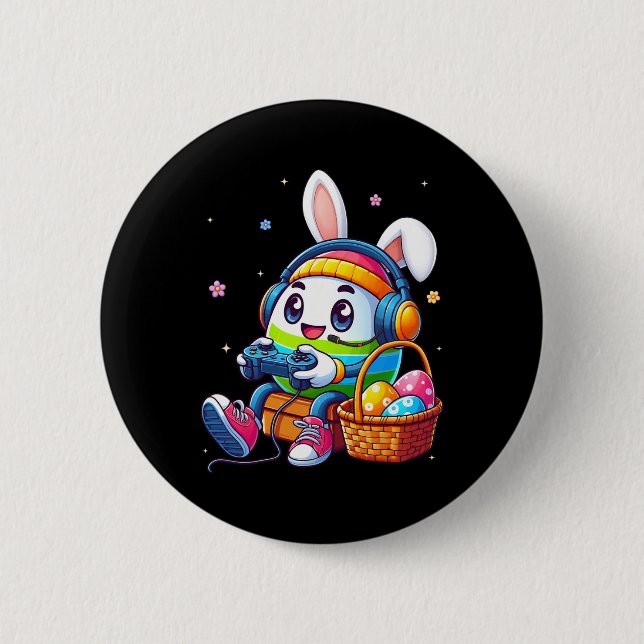 Funny Easter Egg Videospiel für Gamer Boys Button (Vorderseite)