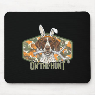 Funny easter labrador retriever on the hunt bunny mousepad