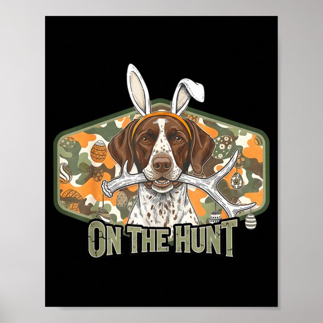 Funny easter labrador retriever on the hunt bunny poster (Vorne)