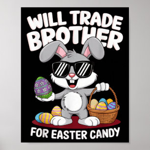 Funny Easter wird Brother gegen Candy Kids Boy tau Poster