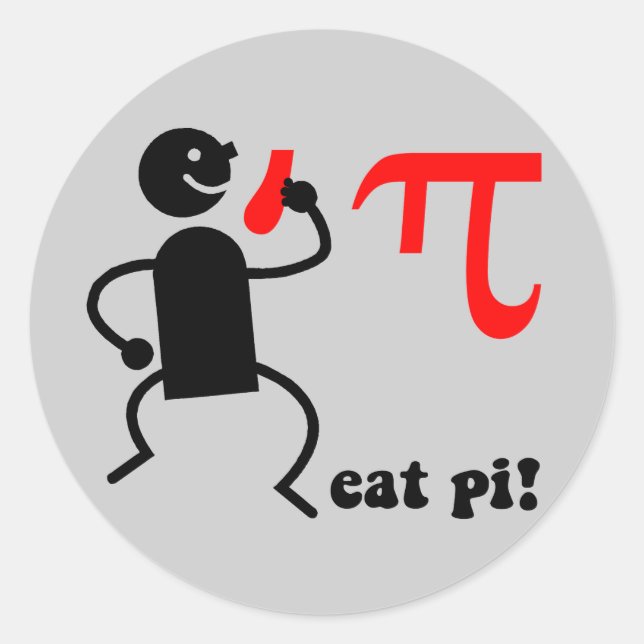 Funny eat pi runder aufkleber (Vorderseite)