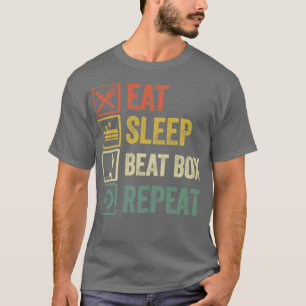 Funny eat Schlaf Beat Box wiederholen Retro Vintag T-Shirt