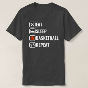 Funny Eat Sleep Basketball Wiederholung T-Shirt