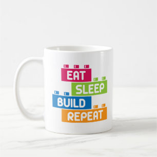 Funny Eat Sleep Build Wiederholung Cool Blocks Geb Kaffeetasse
