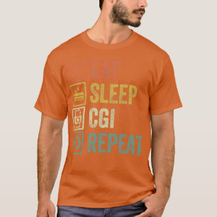 Funny eat sleep cgi wiederholen Retro Vintages Ges T-Shirt
