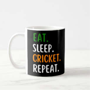Funny Eat Sleep Cricket Wiederholung Kaffeetasse