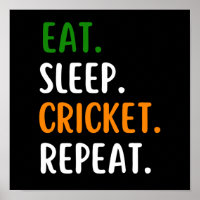 Funny Eat Sleep Cricket Wiederholung