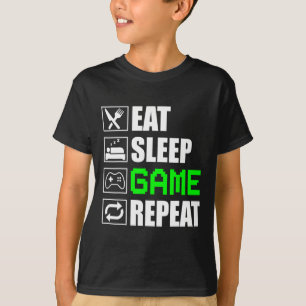 Funny Eat Sleep Game Wiederholung für Videospiele T-Shirt