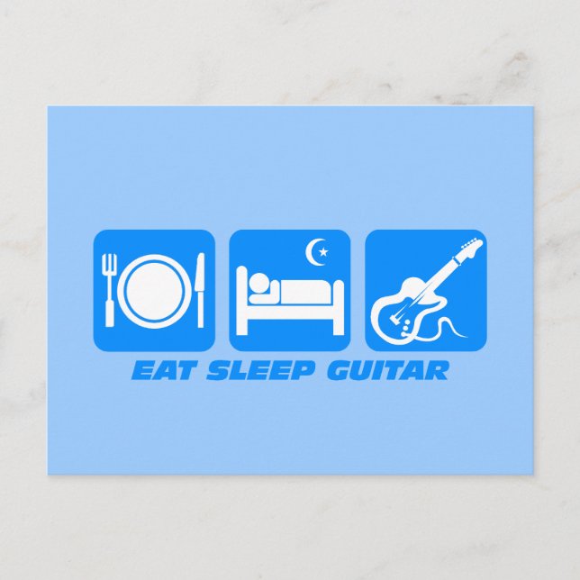 Funny eat sleep gitarre postkarte (Vorderseite)