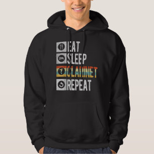 Funny Eat Sleep Klarinette Wiederholung Player Mus Hoodie