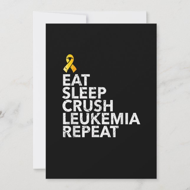 Funny Eat Sleep Leukemia Wiederholung Orange Ribbo Save The Date (Vorderseite)