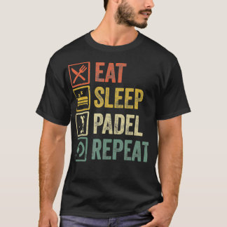 Funny Eat Sleep Padel Repeat Retro Vintage Sports T-Shirt