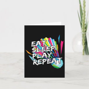 Funny Eat Sleep Play Wiederholung Spieler Geschenk Karte