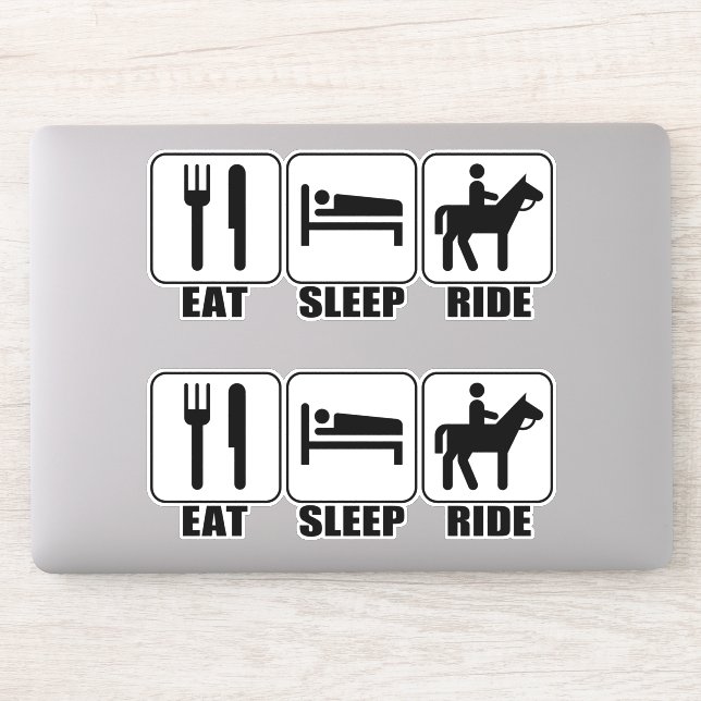 Funny "Eat, Sleep, Ride a Horse" Reiten Aufkleber (Computer)
