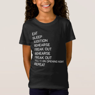 Funny Eat Sleep Theater Nerd Geek Broadway Musical T-Shirt