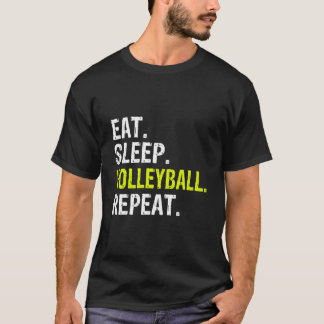 Funny Eat Sleep Volleyball Wiederholung Geschenk T-Shirt