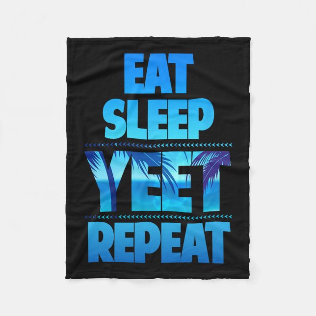 Funny Eat Sleep Yeet Wiederholung Vintag Fleecedecke (Vorderseite)