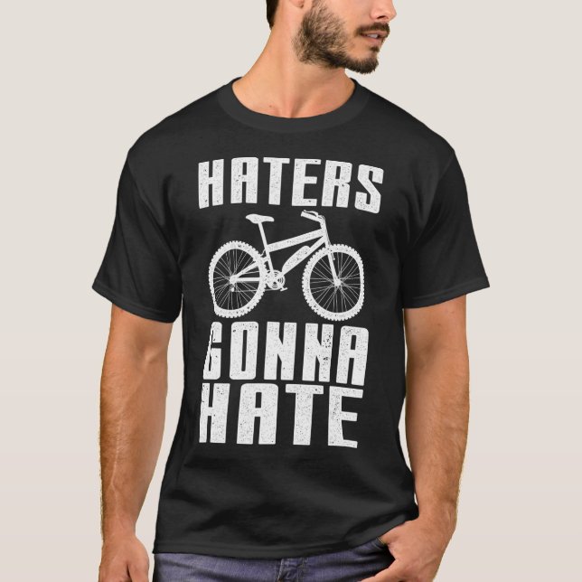 Funny EBike Design Haters Gonna Hate Electric T-Shirt (Vorderseite)