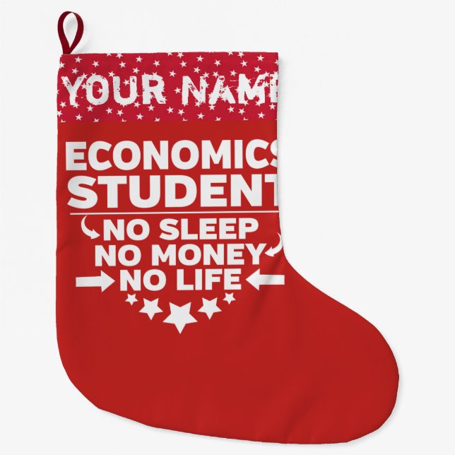 Funny Economics Uni Student kein Leben oder Geld Großer Weihnachtsstrumpf (Vorderseite)